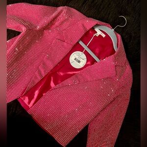 Cloud Ten Hot Pink Sparkly Cropped Blazer